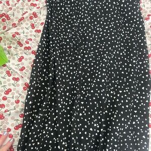 A New Day Black Dress with White Heart Design